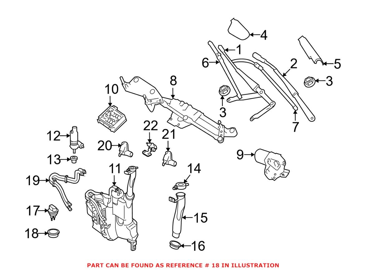 Mercedes Windshield Washer Reservoir Seal 1648690098